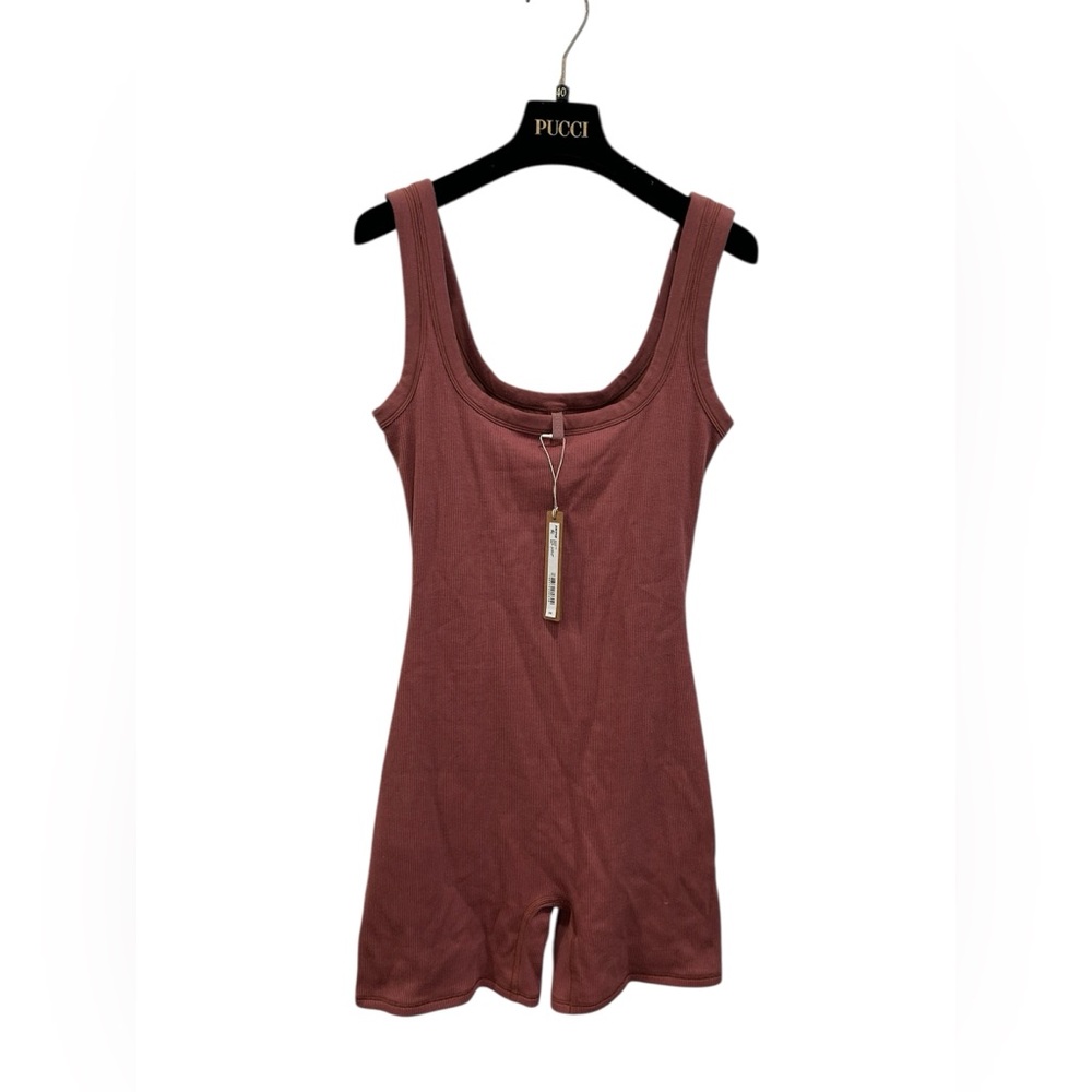 SKIMS NWT Cotton Rib Onesie Color Redwood Sz Small - Picture 4 of 7